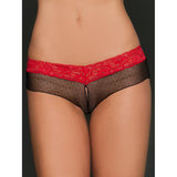 iCollection Jacquard Swiss Sheer Crotchless Knickers