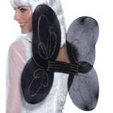 Fancy Dress Angel Wings with Silver Glitter