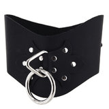 Spartacus Leather Posture Collar With Large Ring
