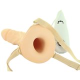Latex Lover Hollow Vibrating Strap-On Dildo