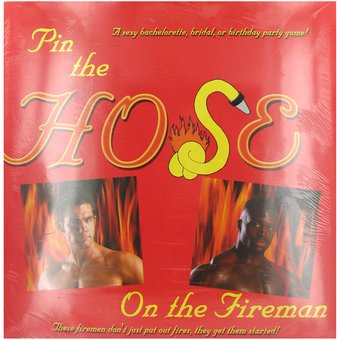 Pin the Hose on the Fireman Hen Party Game (new window)