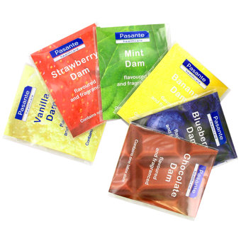 Pasante Mix Flavoured Latex Dental Dams (6 Pack)