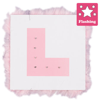 Fluffy Flashing Hen L Plate Badge
