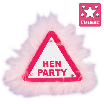 Fluffy Flashing Hen Party Badge