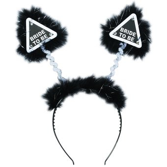 Warning Bride to Be Black and Silver Fluffy Boppers