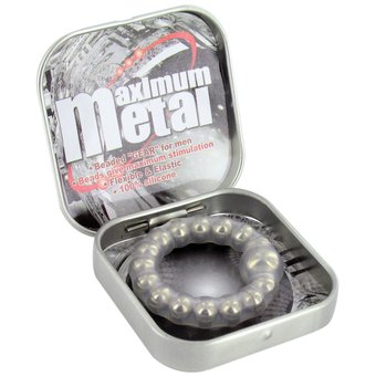 Maximum Metal Beaded Silicone Cock Ring