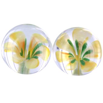 Adam and Eve Glass Flower Ben Wa Balls
