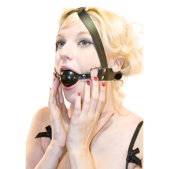 Bondage Boutique Leather and Rubber Face Harness Ball Gag