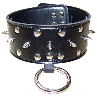 Bondage Boutique Xtreme Leather Spiked and Studded Bondage Collar