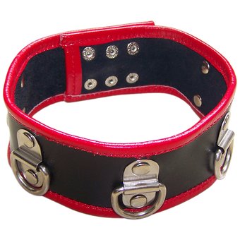 Bondage Boutique Xtreme Leather and PVC Multi D-Ring Collar