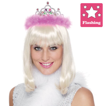 Jewelled Flower Flashing Fluffy Tiara