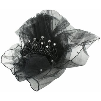 Black Hen Party Tiara with Veil (new window)