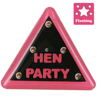 Flashing Hen Party Warning Badge (new window)