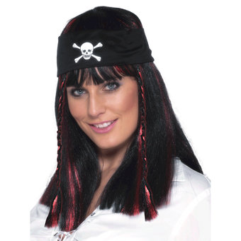 Pirate Wig With Skull and Crossbones Headband (new window)