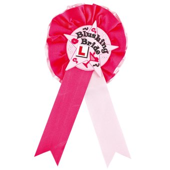 Ladies Night Blushing Bride Rosette Badge