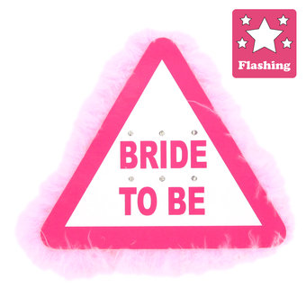Fluffy Flashing Bride To Be Hen Night Badge