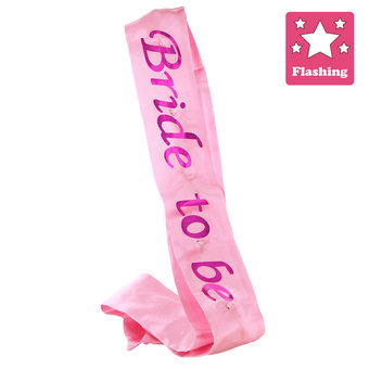 Flashing Bride To Be Pink Satin Sash