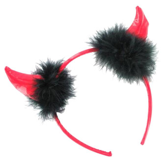 Red Devil Horns with Black Fur Trim
