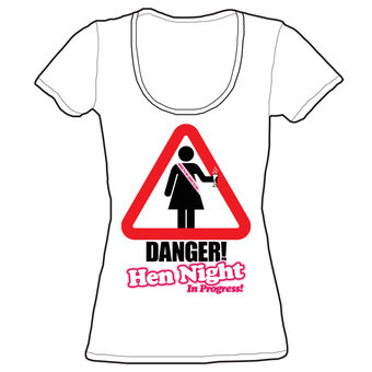 Danger! Hen Night In Progress! Bride To Be T-Shirt (new window)