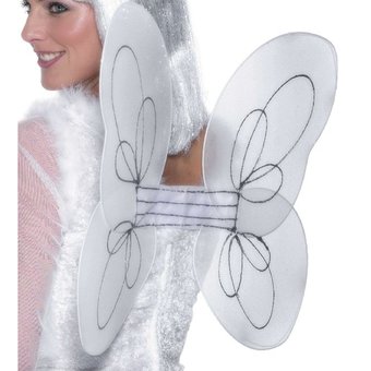 Fancy Dress Angel Wings with Silver Glitter (new window)