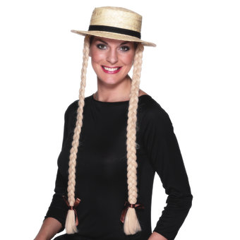 Boater with Blonde Plaits (new window)