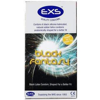 EXS Black Fantasy Coloured Condoms (6 Pack)