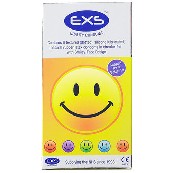 EXS Smiley Face Dotted Condoms (6 Pack)