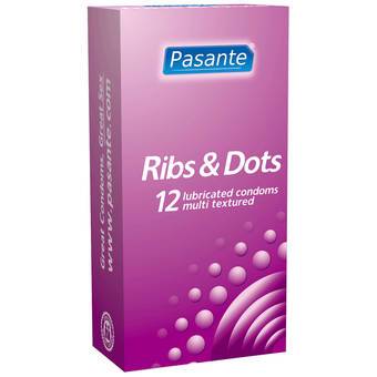 Pasante Ribbed and Dotted Condoms (12 Pack)