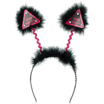 Warning Diamante Hen Party Fluffy Boppers