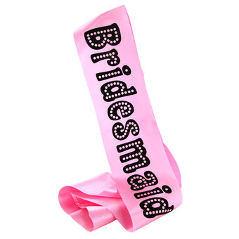 MissBehave Bridesmaid Pink Satin Sash