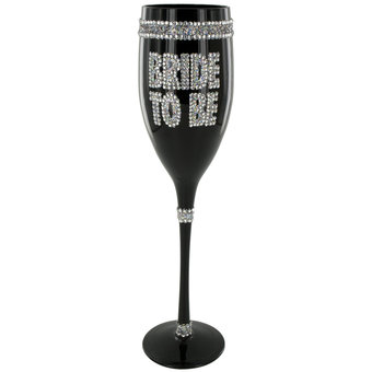 Bride to Be Diamante Champage Celebration Glass (new window)