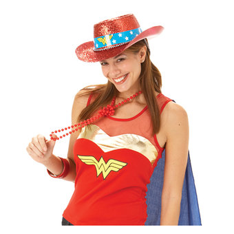 Superheroine Wonder Woman Gitter Cowboy Hat (new window)