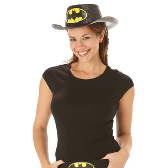 Superheroine Batgirl Glitter Cowboy Hat (new window)