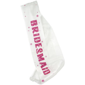 White Satin Bridesmaid Sash