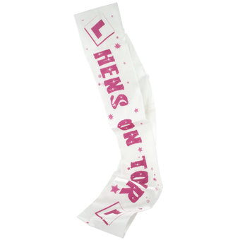 White Satin Hens On Tour Hen Party Sash