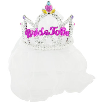 Bride to Be Hen Party Tiara and Veil