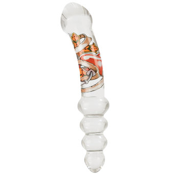 Inked Glass Dual Probe Dildo