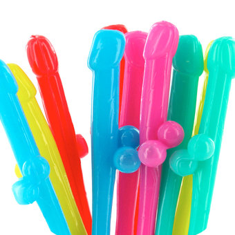 Rainbow Willy Straws (10 Pack)