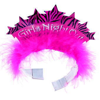 Girl's Night Out Fluffy Zebra Print Tiara