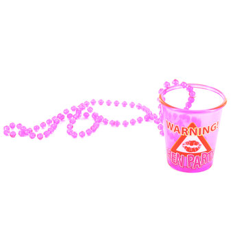 Hen Party Warning Necklace Shot Glass