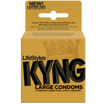 LifeStyles Kyng Premium Gold Large Condoms (3 Pack)
