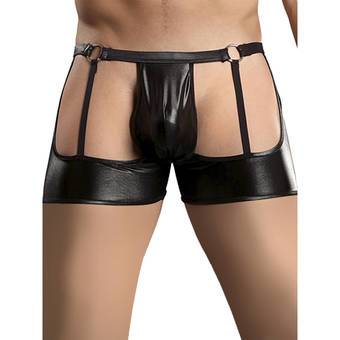 Male Power New Extreme Wet Look Garter Shorts