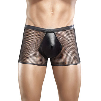 Male Power Wet Look and Fishnet Boxer Shorts
