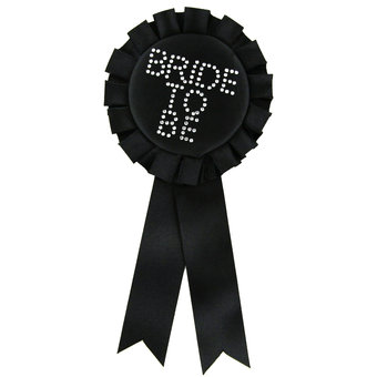 Bride To Be Black Diamante Rosette