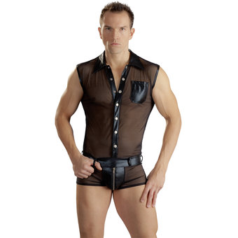 Sven O Wet Look Bodysuit with Zip Front