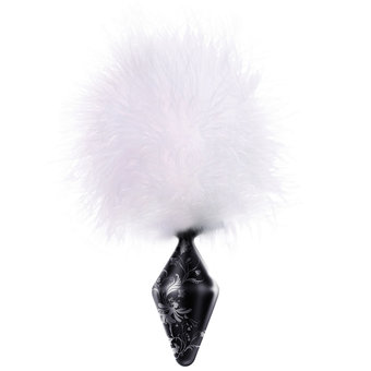Fashionistas Feather Bunny Tail Large Glass Butt Plug