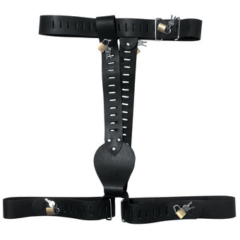 Spartacus 5 Locks Female Leather Chastity Belt