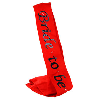 Flashing Bride To Be Red Satin Sash