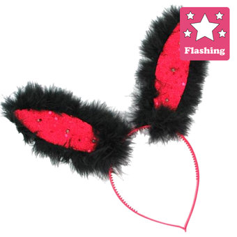 Hen Party Red Fluffy Bunny Ears