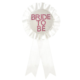 Bride to Be White Diamante Rosette